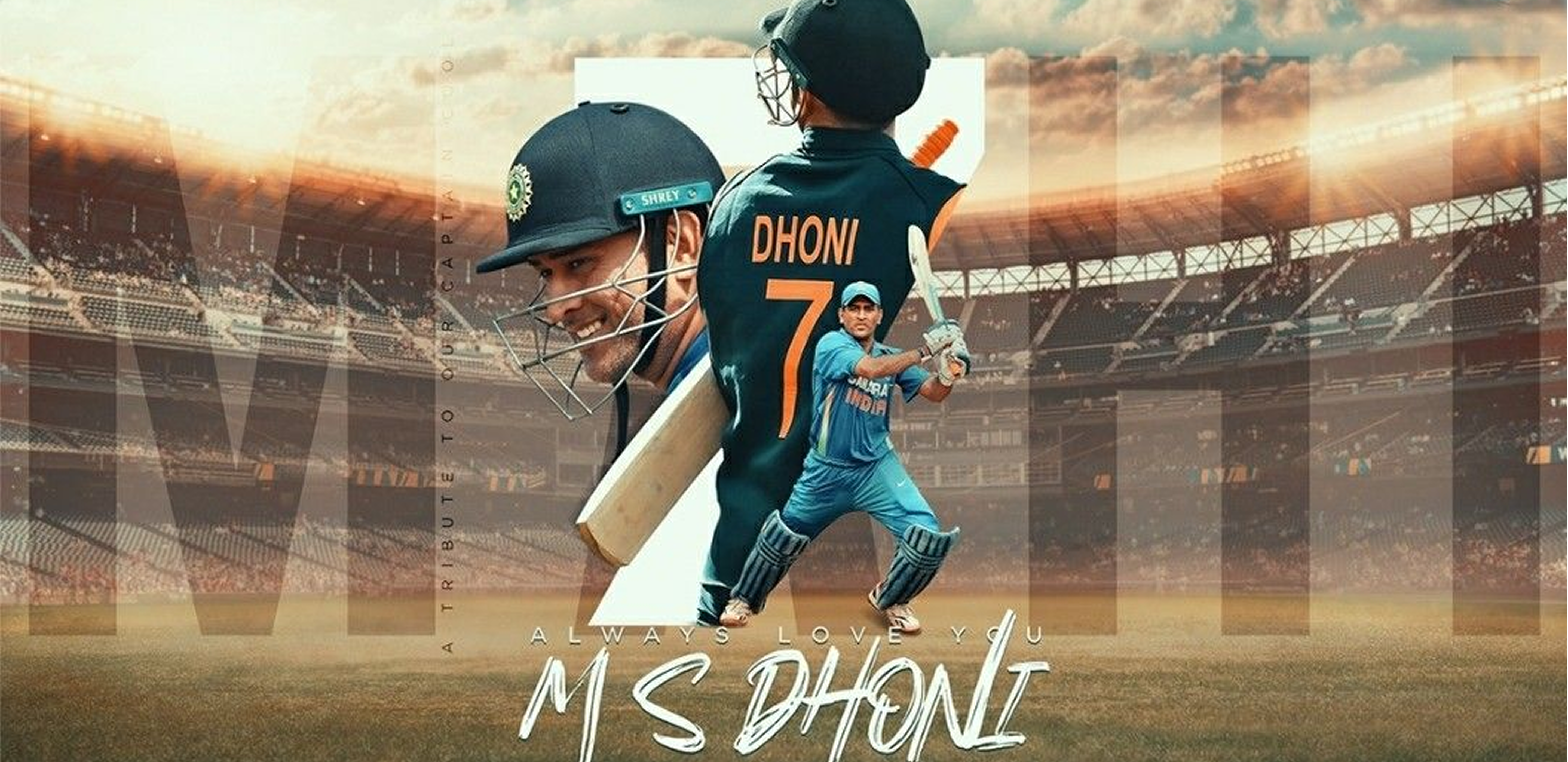 MS Dhoni Hero Stadium Banner